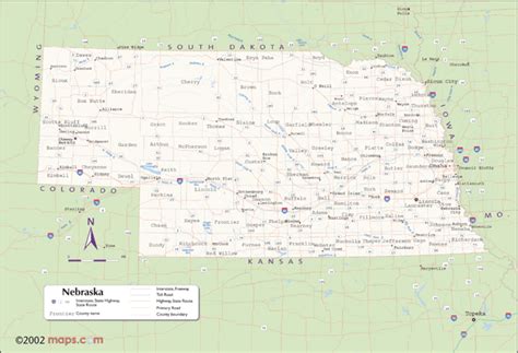 Nebraska Wall Map With Counties By Mapsales