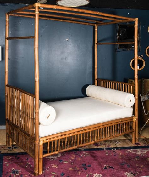 Shop from the world's largest selection and best deals for bamboo beds & mattresses. Rattan Faux Bamboo Canopy Bed at 1stDibs