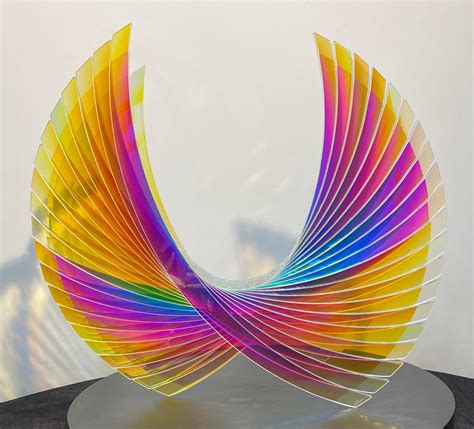 Tom Marosz Dichroic Tom Marosz Cut Ground Polish Float Glass Sculpture At 1stdibs