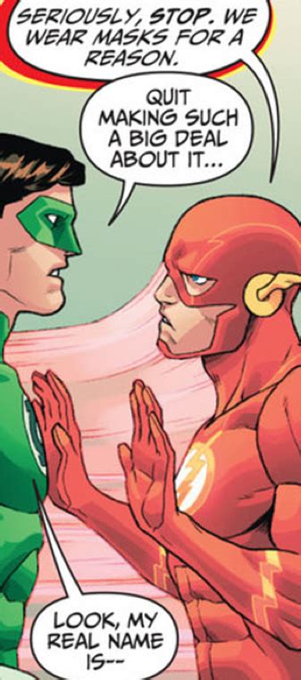 Hal Jordan Green Lantern And Barry Allen Seriously Stop We Wear Our Mask For A Reson The Flash