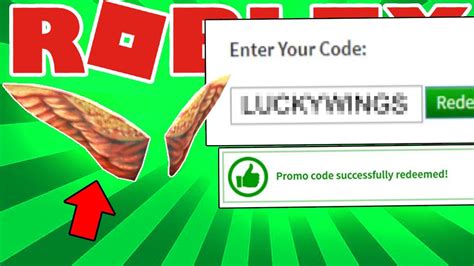 Another New Promo Code For Free Item On Roblox Wings Youtube