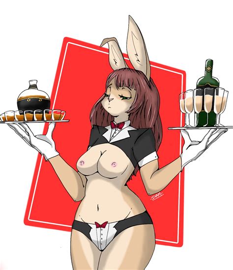 Rule 34 Alcohol Anthro Bartender Beverage Breasts Clothing Costume
