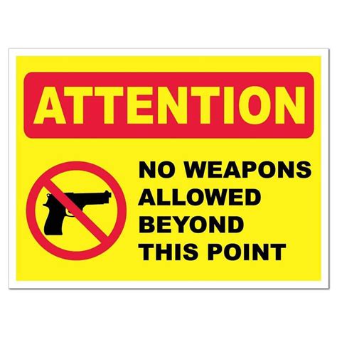 No Weapons Allowed Beyond This Signsticker Victorystore