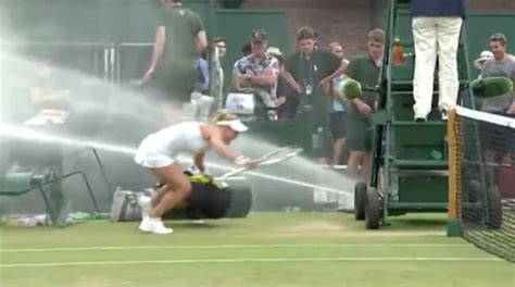 Laura Siegemund Gets Blasted Into Oblivion By Wimbledon Sprinkler System Ladbible