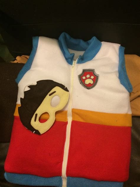 Paw Patrol Ryder Vest Costume Add Mask By Mothergoosedesigns