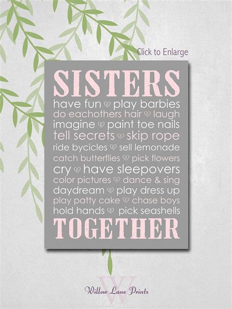Printable Sisters Wall Art Sisters Nursery By Willowlaneprints Nursery Decor Twins Sisters