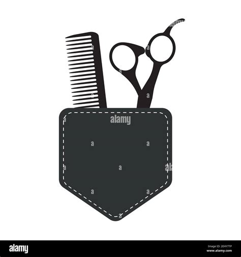 Hair Stylist Tools Logo Beauty Haircut Salon Barber Scissors Comb