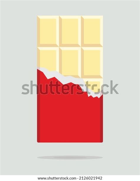 White Chocolate Bar Opened Red Wrapped Stock Vector Royalty Free