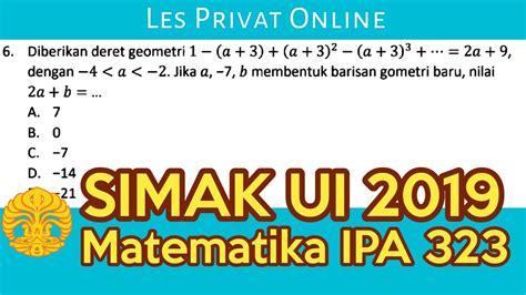 SIMAKUI2019 Bahas Matematika IPA SIMAK UI 2019 Kode 323 No 6 YouTube