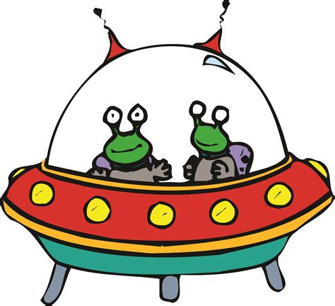 Cartoon Aliens In Spaceships Clip Art Library