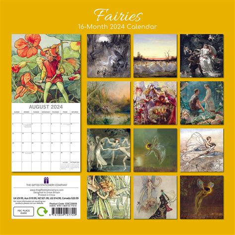 2024 Fairies Square Wall Calendar Art Calendars By The Ted