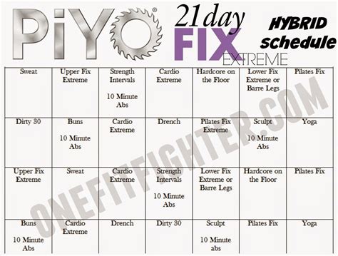 Piyo hybrid, Piyo, Piyo workout