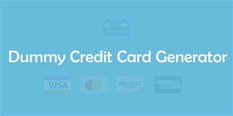 dummy fake credit card generator