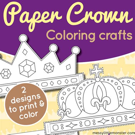 Paper Crown Template Messy Little Monster Shop