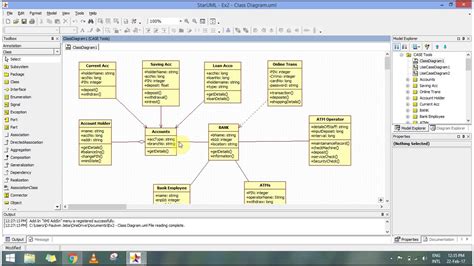 Class Diagram In Staruml For Bank Management Youtube