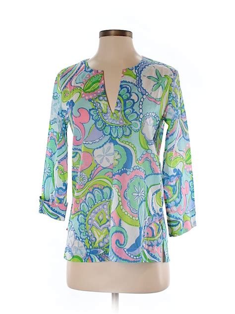 Check It Out Lilly Pulitzer 34 Sleeve Blouse For 3099 On Thredup