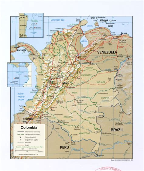 Grande Detallado Mapa Pol Tico Y Administrativo De Colombia Con Relieve