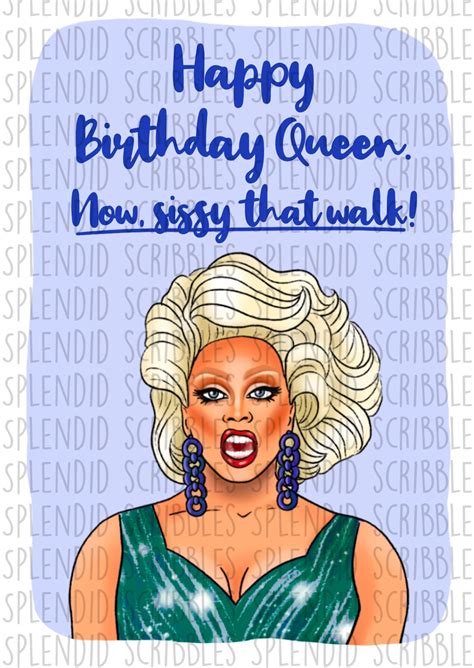 Drag Queen A6 Greeting Card Birthday Card Funny Birthday Etsy