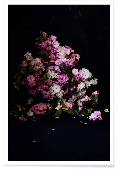 Moody Cherry Flowers Poster Juniqe