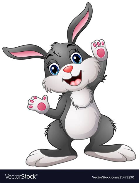 Happy Rabbit Cartoon Holding Carrot Stock Vector Illustration Of