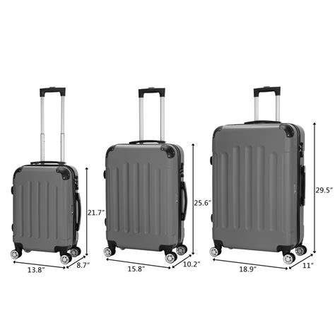 ubesgoo 3 pieces travel luggage set bag tsa lock abs trolley carry on suitcase