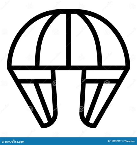 Skydiving Parachute Icon Outline Style Stock Vector Illustration Of