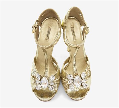 Miu Miu Gold Sandal Gold Shoes Crazy Shoes Gold Sandals Wedding