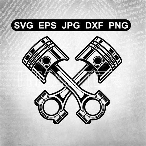 Crossed Engine Piston Svg Mechanic Piston Vector Svg Download Now Etsy
