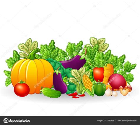 Dibujos Animados De Frutas Y Verduras Vector De Stock Por ©dualoro