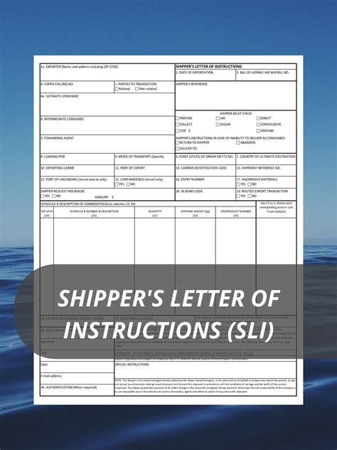 shipper s letter of instruction sli export document etsy