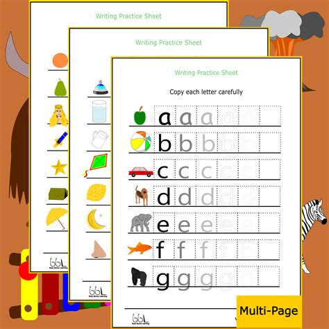 Alphabet Writing Practice Sheets Busy Bunnies Learning