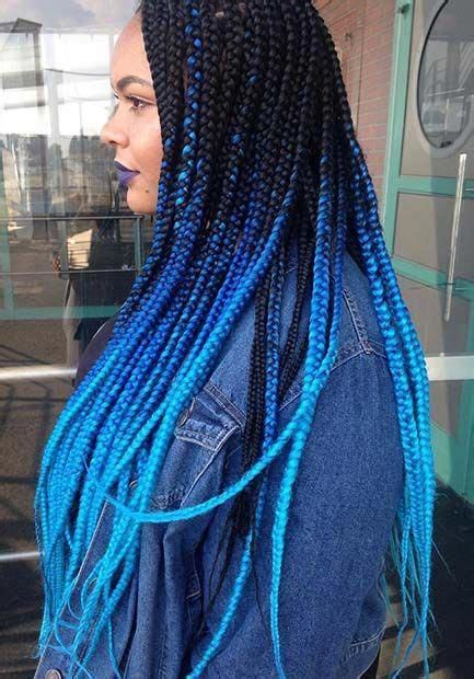 black to blue ombre box braids braids cute box braids colored braids hair styles