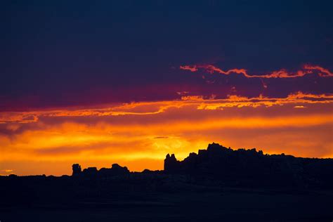 Download Sky Dusk Orange Color Hill Nature Sunset Silhouette Utah Usa