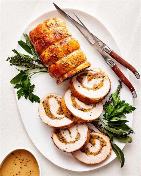 Turkey Roulade Recipe With Stuffing Kitchn Sage Sausage Pork