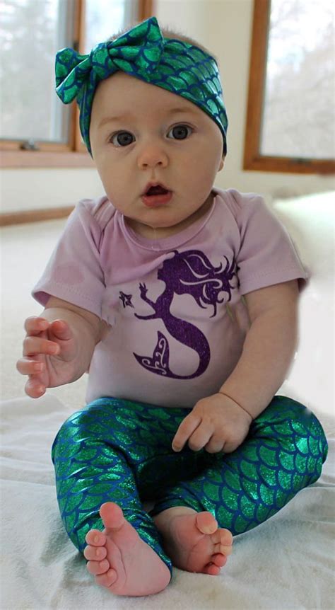 Baby Mermaid Outfit Mermaid First Birthday Outfit Baby Baby Onesie