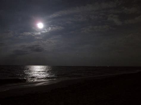 Moon In Beach Night Android Wallpapers Hd Desktop And