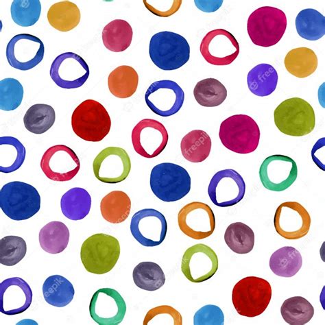 Watercolor Polka Dot Seamless Pattern Premium Vector