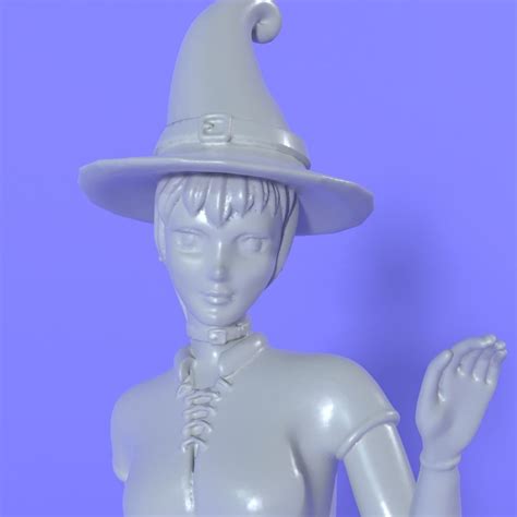 cute anime witch 3d model 3d printable cgtrader