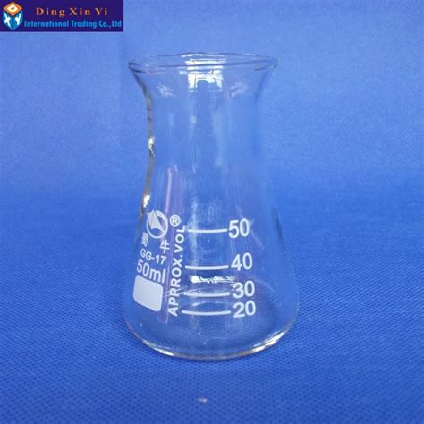1pc Glass Conical Flask Glass Erlenmeyer Flask 50ml Laboratory Use
