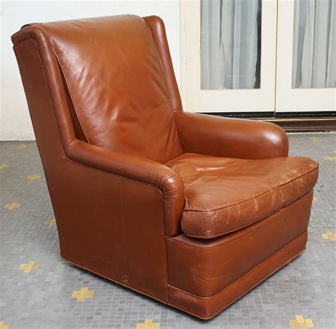 Brown Leather High Back Lounge Chair Shapiro Auctioneers