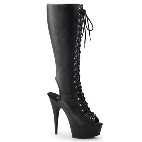 Pleaser Delight 2000 Platform Stretch Knee High Boots