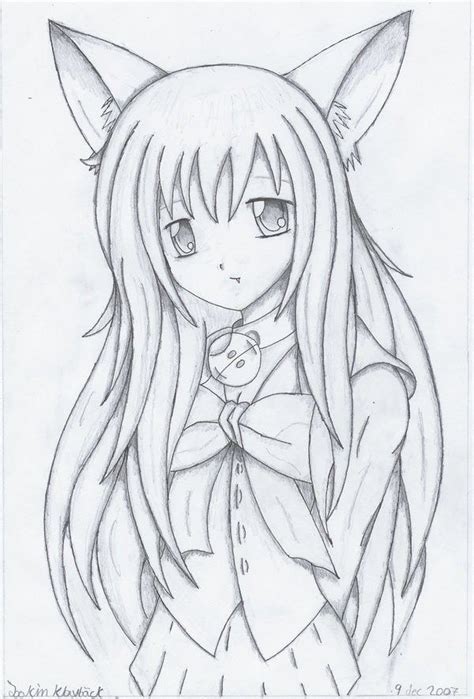 Kawaii Cat Girls Coloring Pages Tripafethna