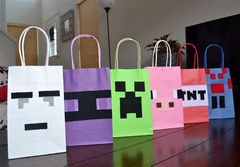 Minecraft Favor Bags Set Of 12 Minecraft Inspired Minecraft Party