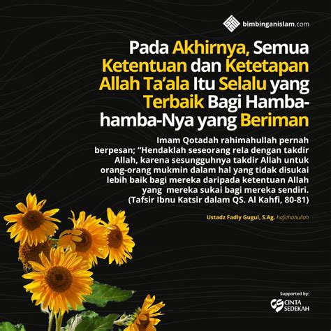 Poster Islami Pada Akhirnya Semua Ketentuan Dan Ketetapan Allah Taala