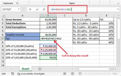 Income Tax Calculating Formula In Excel Javatpoint