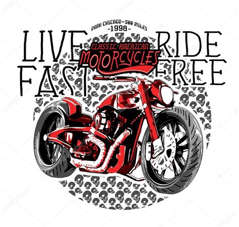 Motorcycles And Typography Illustration Stock Vector Image By ©vecture