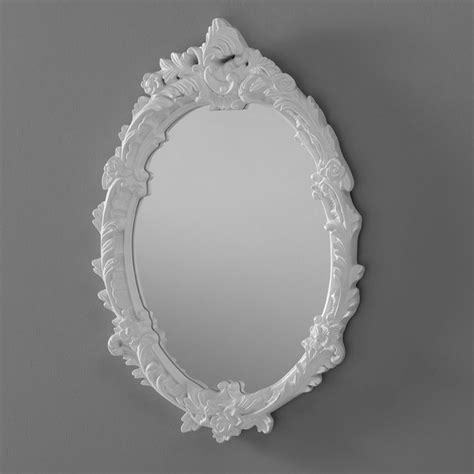 Antique French Style Oval White Ornate Wall Mirror Homesdirect365