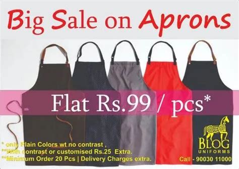 Polyester Blue Plain Kitchen Aprons For Hotels 1 Size Free At Rs 99 In Chennai