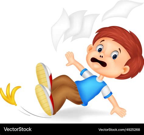 Cartoon Boy Fall Down Royalty Free Vector Image