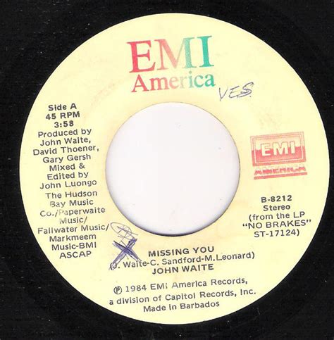 John Waite Missing You 1984 Vinyl Discogs